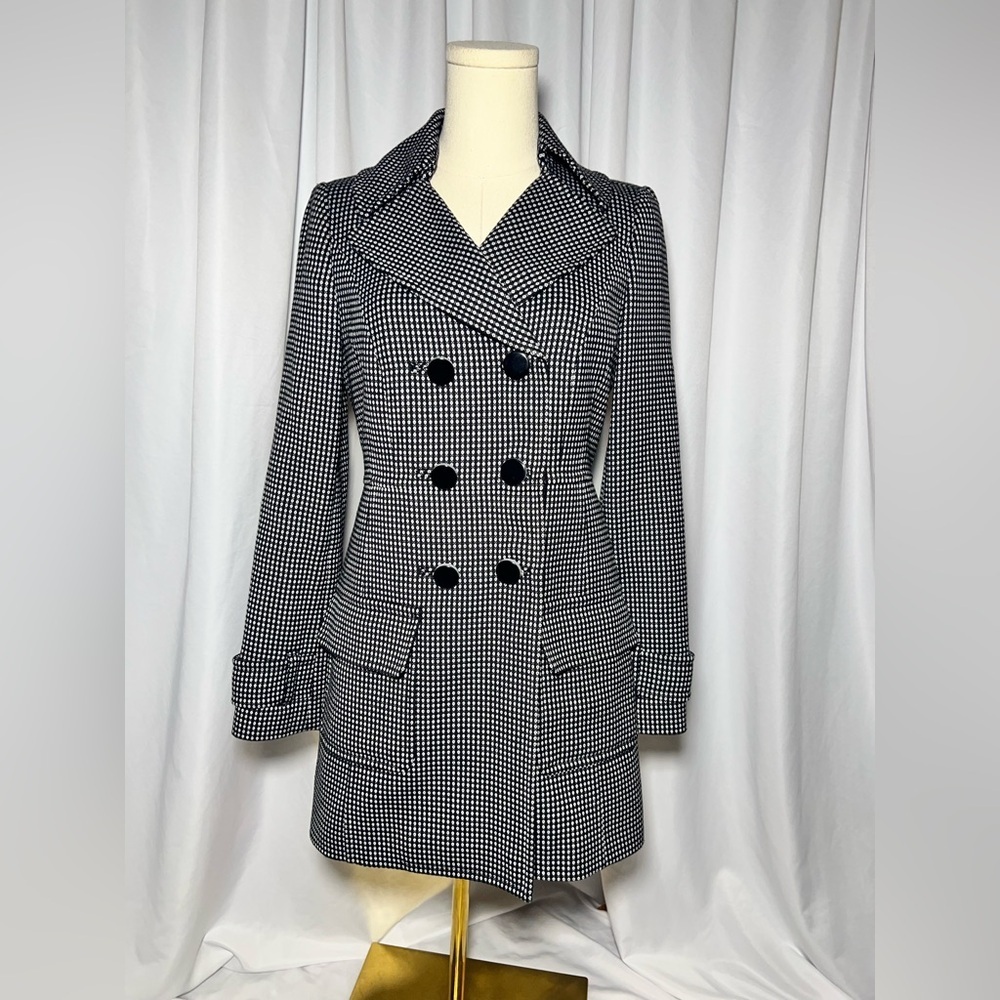 Halogen Blazer style white and black trench jacket | S